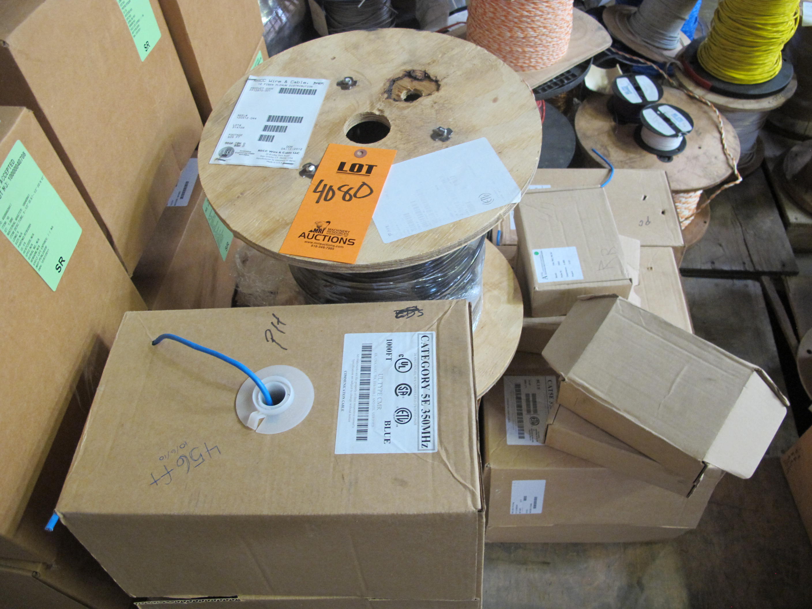 LOT TO INCLUDE: (3) CABLES, ELECTRICAL TYPE, 14 AWG SIZE, 600 V, 125 C RATING, SILICONE RUBBER INSULATING MATERIAL, 9 CONDUCTOR, SHIELDED KIND, (2) CABLES, PVC ENCASED MATERIAL, HOUSING KIND, (4) CABLES, 4 PR/24 AWG, CATEGORY 5 KIND. 8 CONDUCTOR (4 PAIR) WORKSTATION CABLING. CATEGORY 5 RATED. 24AWG SOLID COPPER, INSULATED, PVC JACKETED, (29) TUBES, 3-1/2" ID X 7-1/2" OD X 12" LONG (+/- .250" ON LENGTH) TYPE FBE-COTTON FIBER BASE, PHENOLIC-RESIN MATERIAL, MIL-I-24768/13 KIND. ELECTRICAL GRADE, NEMA GRADE LE, HEAT TREATED. LOADING & HANDLING FEE $15-4080